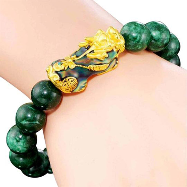 Buddha Stones FengShui PiXiu Jade Protection Bracelet - image 13