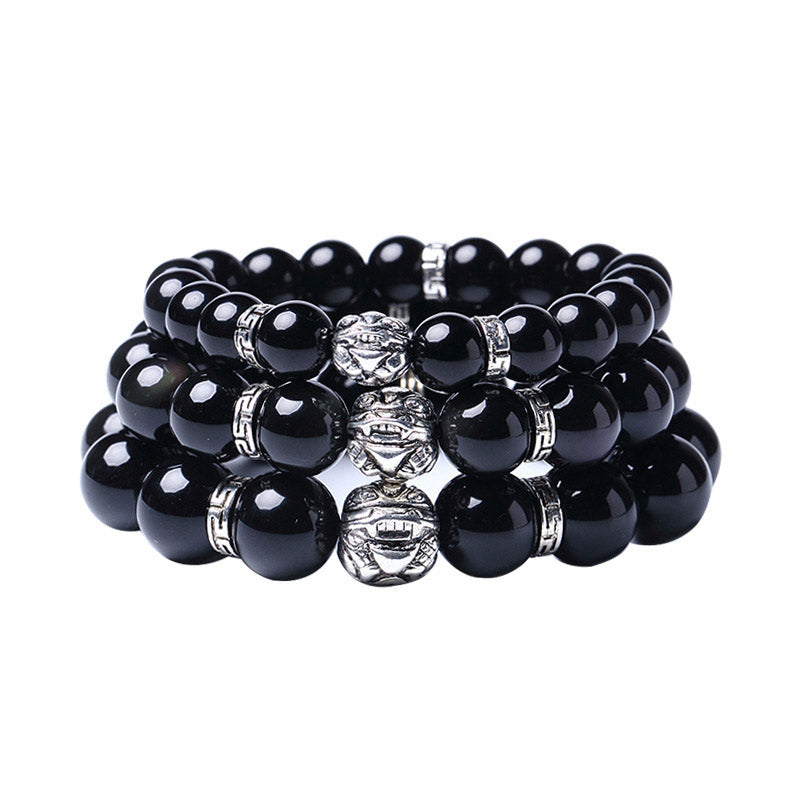 FengShui Natural Rainbow Obsidian PiXiu Blessing Bracelet - image 8