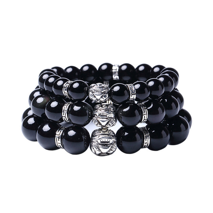 FengShui Natural Rainbow Obsidian PiXiu Blessing Bracelet - image 8