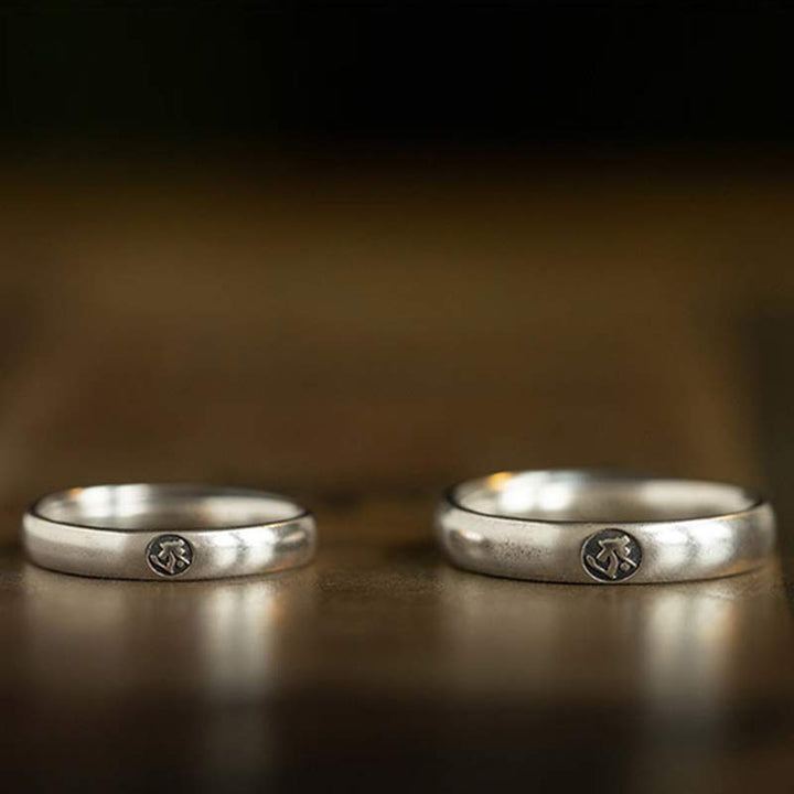 Buddha Stones 925 Sterling Silver Chinese Zodiac Natal Buddha Blessing Couple Ring - image 13