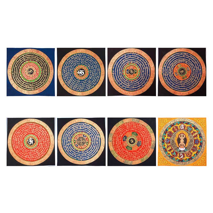 Buddha Stones Tibetan Handmade Thangka Painting Blessing Thangka Blind Box Random Color Pattern - image 7