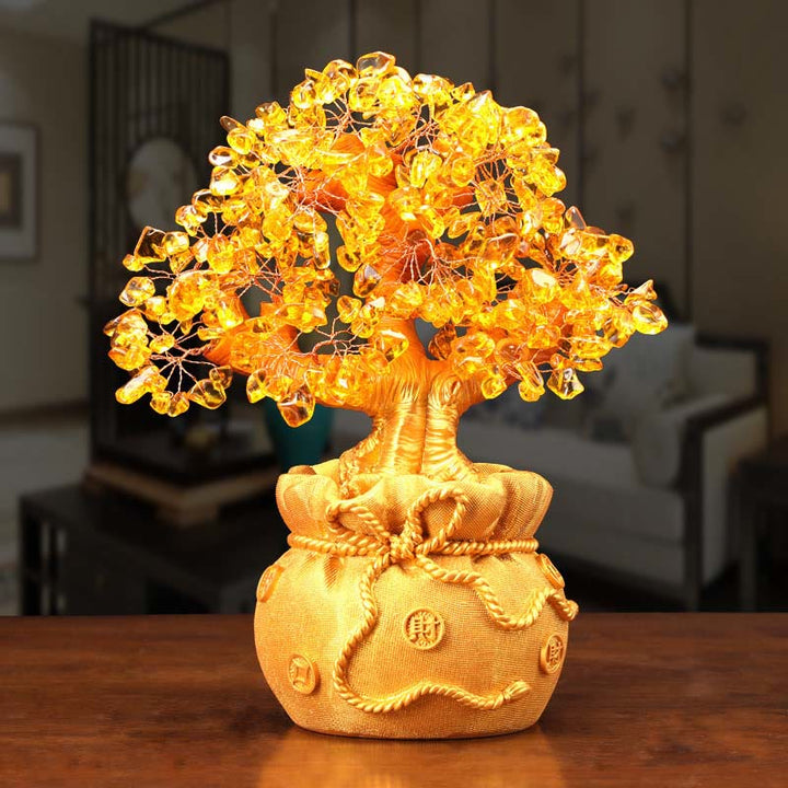 Buddha Stones Natural Citrine Money Tree Gemstone Ornament - Feng Shui for Prosperity - Medium Citrine Tree - image 7