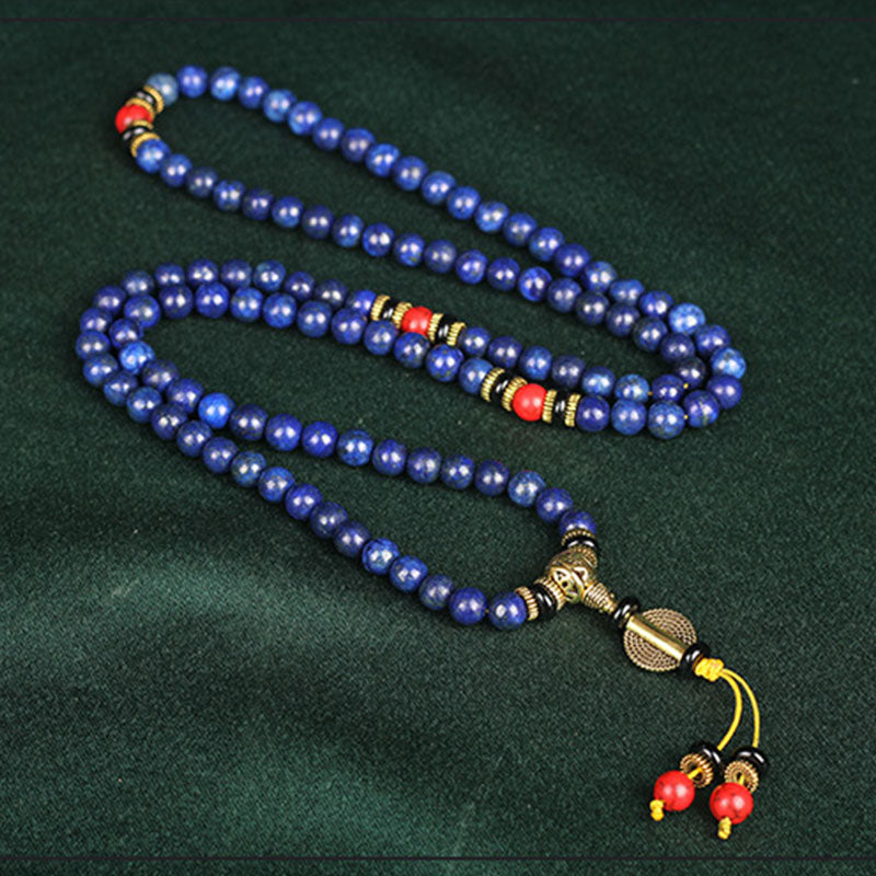 Buddha Stones Tibetan Mala Lapis Lazuli Positive Bracelet - image 1