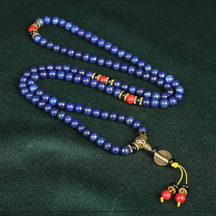 Buddha Stones Tibetan Mala Lapis Lazuli Positive Bracelet - image 1