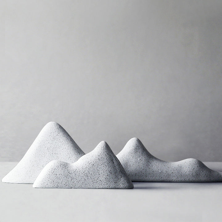 Buddha Stones Rocks Landscape Meditation Enlightenment Zen Garden Decoration - White - Three Rocks - image 1