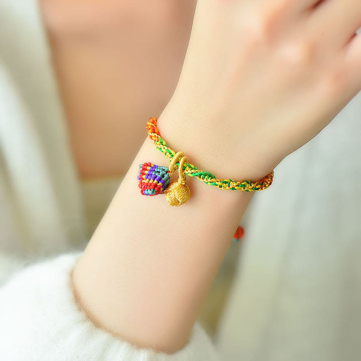 Buddha Stones Colorful Rope Luck Handcrafted Zongzi Charm Bracelet - image 2