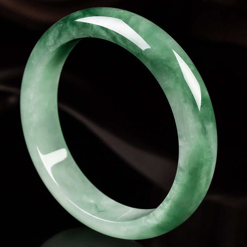Buddha Stones Natural Jade Fortune Blessing Bangle Bracelet - image 8