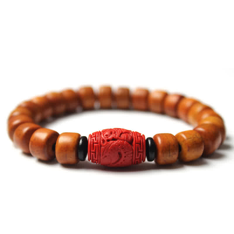 Buddha Stones Tibetan Bone Beads Om Mani Padme Hum Strength Bracelet - 10*8mm - Cinnabar (Calm ♥ Concentration) - image 9