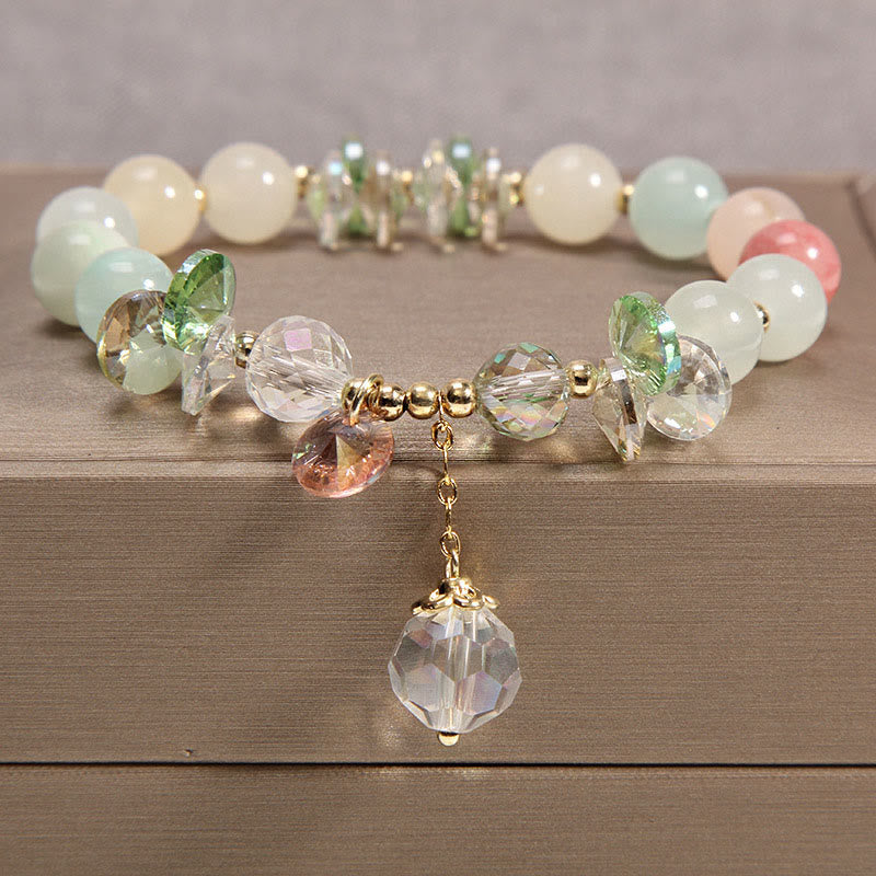 Buddha Stones Cat's Eye Pink Crystal Peace Charm Bracelet - image 7