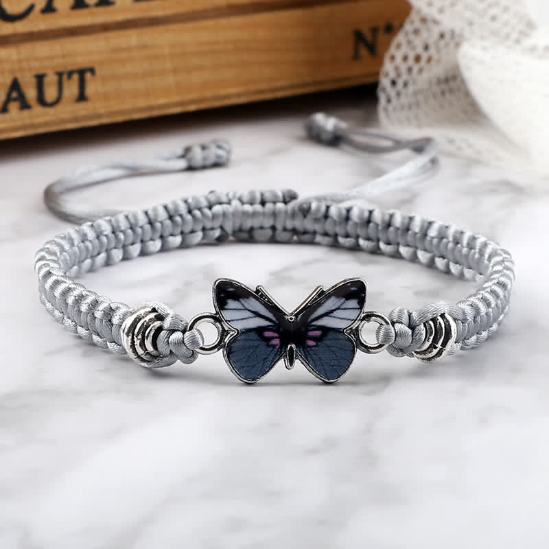 Buddha Stones Butterfly Freedom Love String Charm Bracelet - image 3