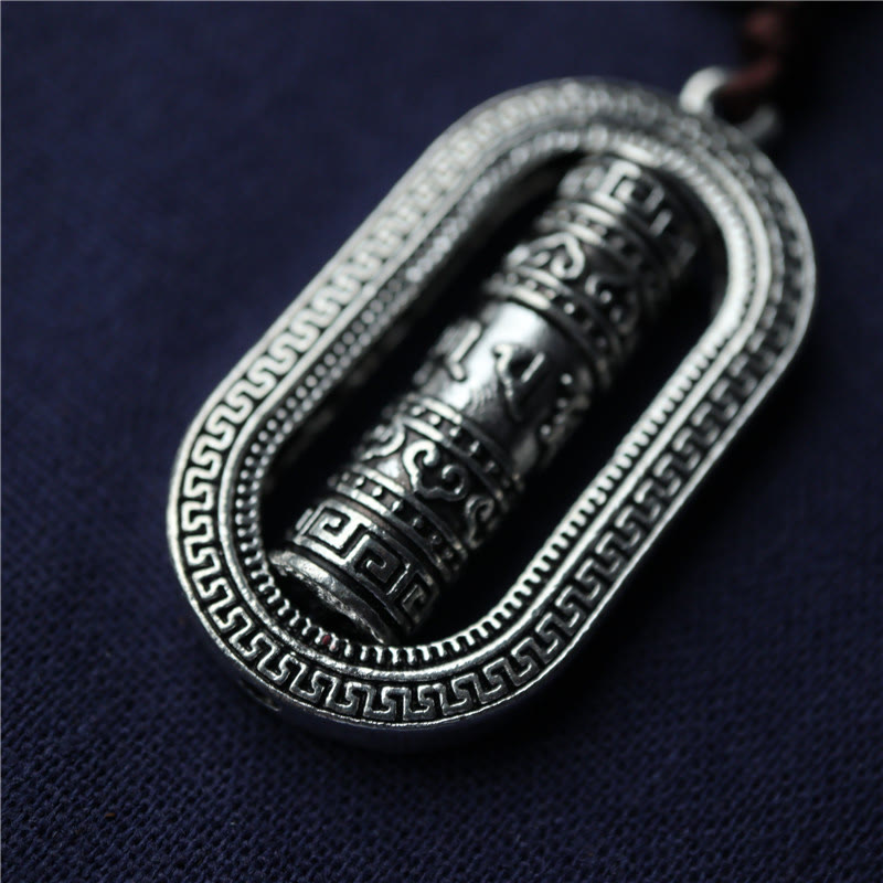 Buddha Stones Tibet Om Mani Padme Hum Prayer Wheel Peace Rotatable Car Hanging Decoration - image 3