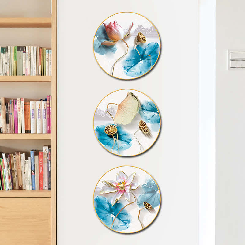 3Pcs Lotus Flower Meditation Enlightenment Wall Art Stickers - image 4