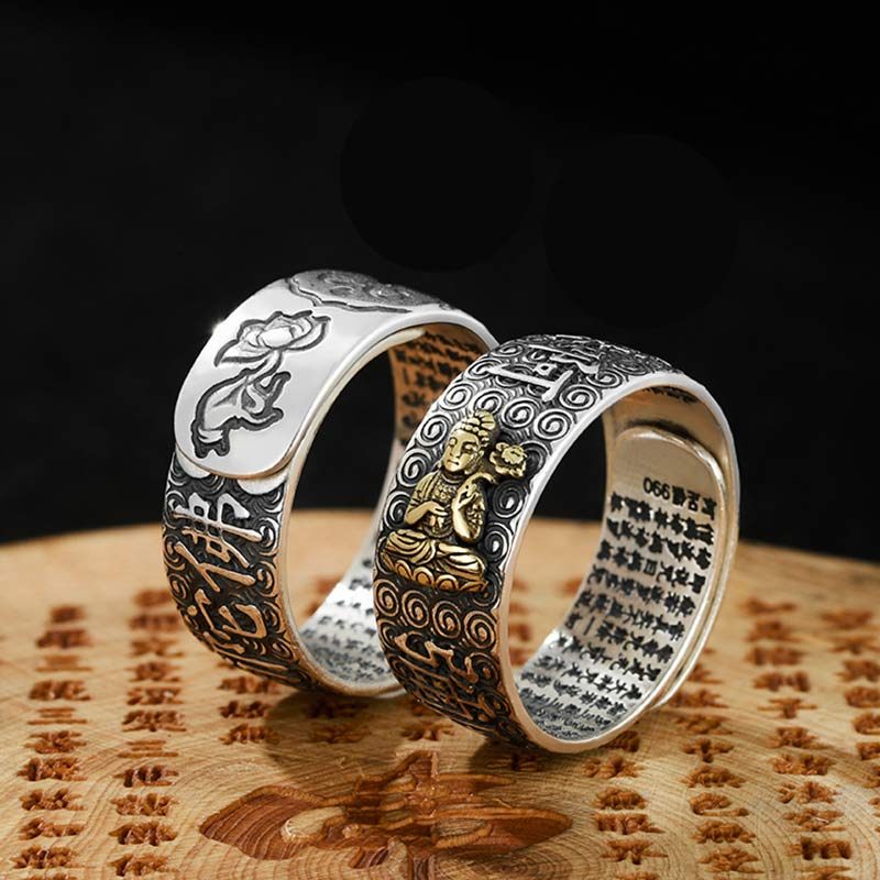 Buddha Stones Chinese Zodiac Natal Buddha Wealth Luck Adjustable Ring - image 4