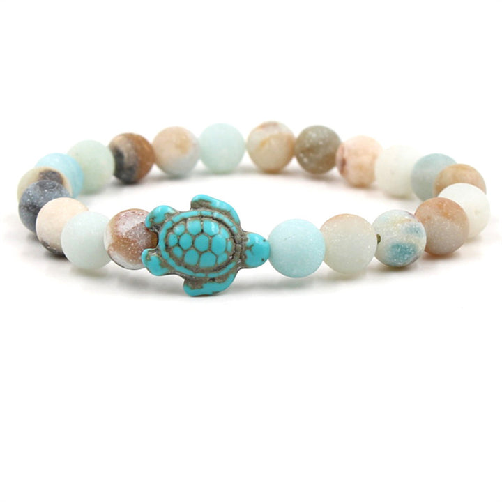 Buddha Stones Natural Stone Sea Turtle Turquoise Blessing Bracelet - Amazonite - image 0