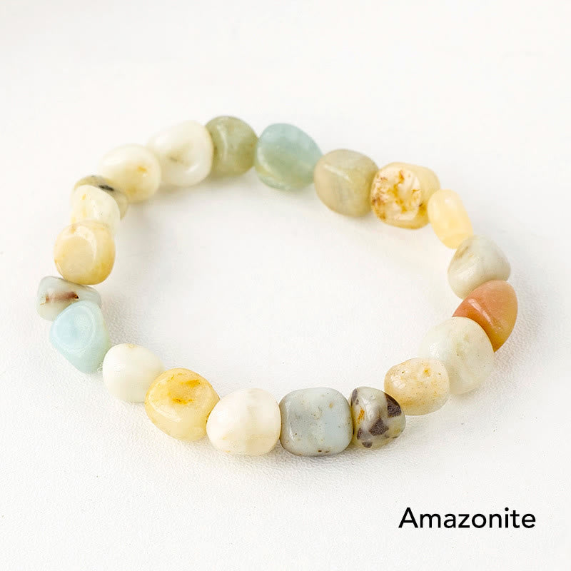 Natural Irregular Shape Crystal Stone Spiritual Awareness Bracelet - Amazonite - image 51