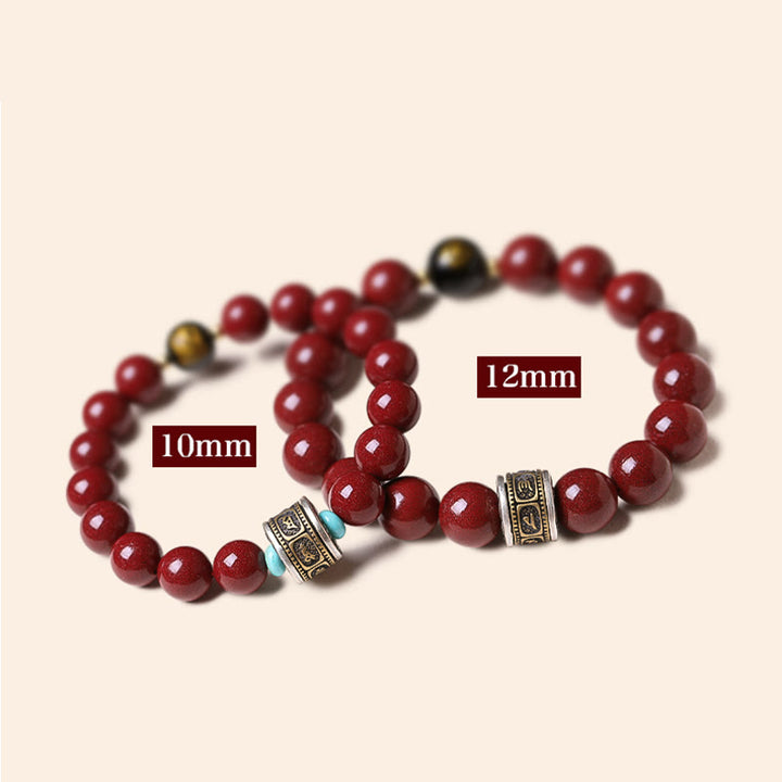 Buddha Stones 925 Sterling Silver Chinese Zodiac Natal Buddha Cinnabar Om Mani Padme Hum Calm Bracelet - image 18