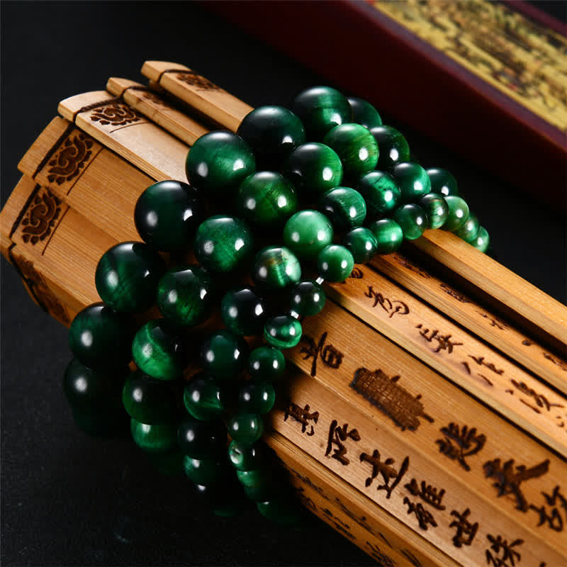 Buddha Stones Natural Green Tiger Eye Strength Bracelet - image 3