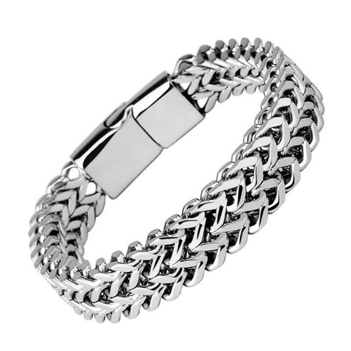 Buddha Stones Fish Scale Magnetic Buckle Titanium Steel Balance Bracelet Bangle - image 0