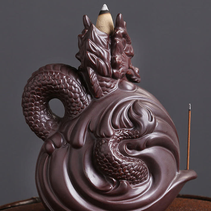 Dragon Pattern Success Ceramic Incense Burner Decoration - image 8