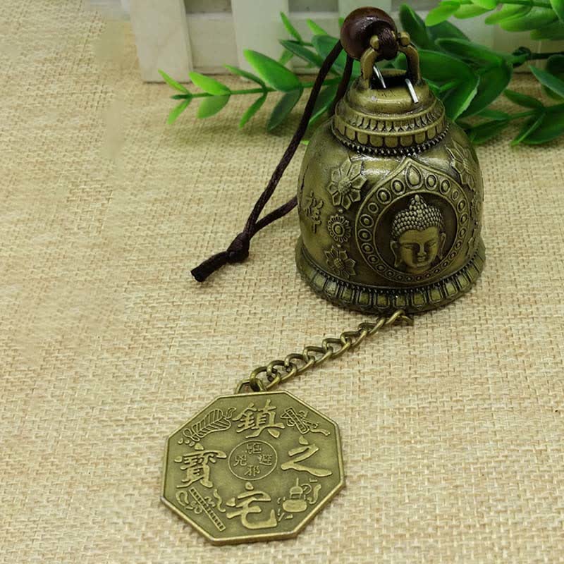 Buddha Stones Feng Shui Buddha Koi Fish Dragon Elephant Wind Chime Bell Luck Wall Hanging Decoration - image 12