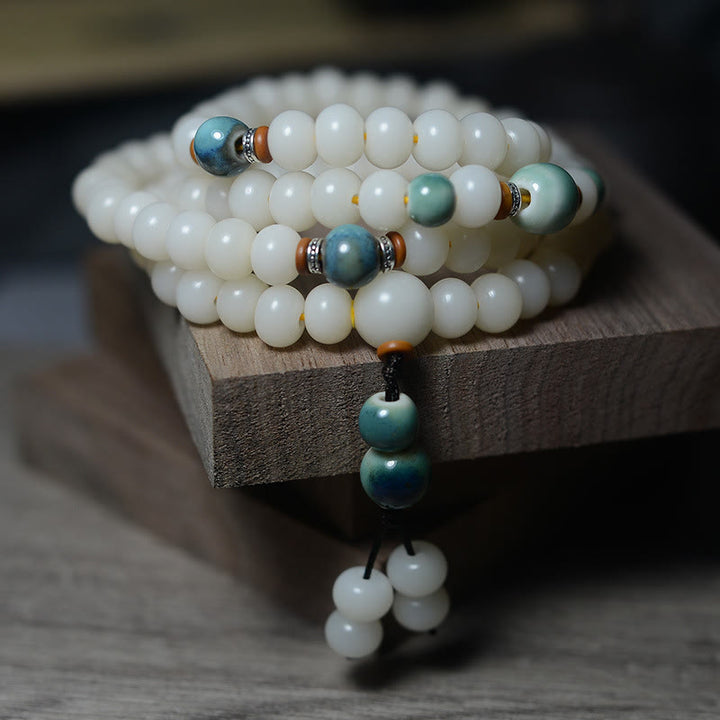 Buddha Stones 108 Mala Beads Bodhi Seed Keep Away Evil Spirits Calm Bracelet - image 4