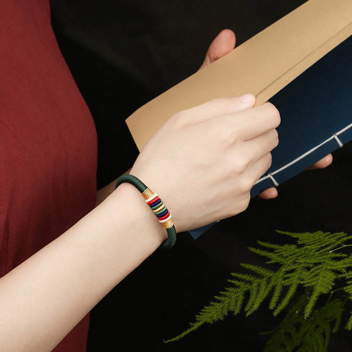 Buddha Stones Tibetan Handmade Colorful King Kong Knot Five Elements Luck Braid String Bracelet - image 13