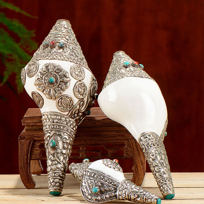 Tibetan Natural Shankha Conch Shell Seashell Wealth Lucky Home Decoration - image 1