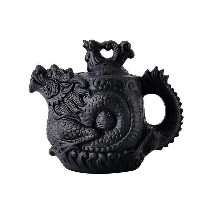 Vintage Dragon Phoenix Ceramic Teapot - image 6