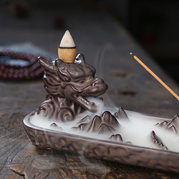 Buddha Stones Dragon Mountain Strength Ceramic Incense Burner Decoration - image 8