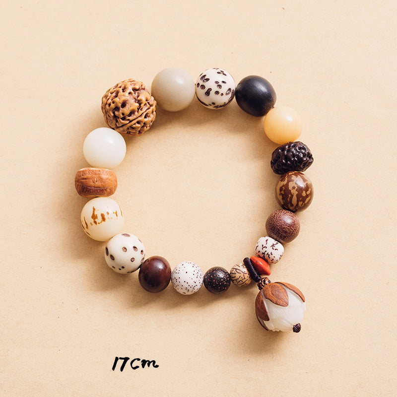 Buddha Stones Bodhi Seed Lotus Wisdom Peace Wrist Mala Bracelet - 17cm - image 9