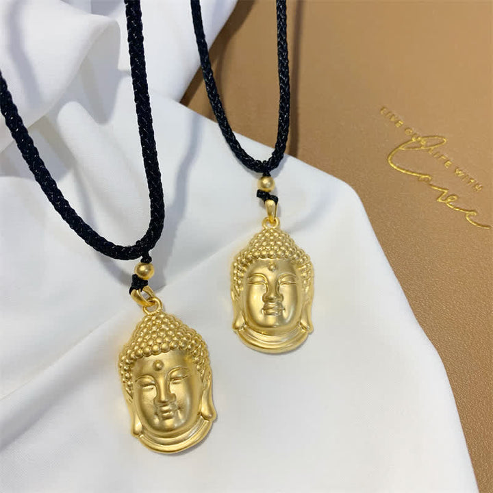 Buddha Stones Gold Buddha Copper Wealth Necklace Pendant - image 1
