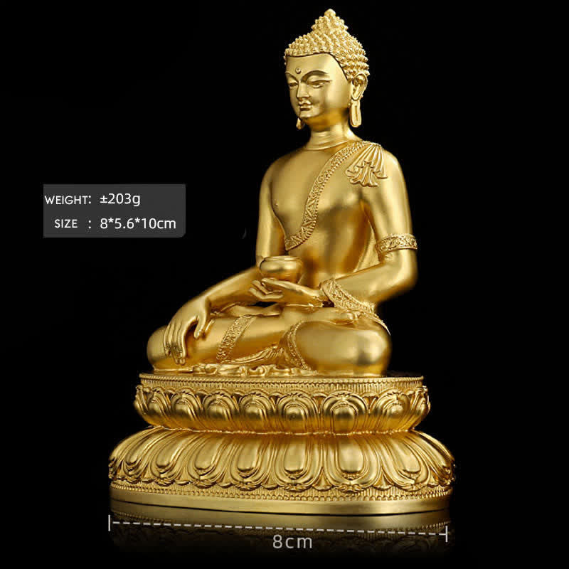 Buddha Stones Shakyamuni Amitabha Medicine Buddha Figurine Serenity Copper Statue Home Decoration - image 6