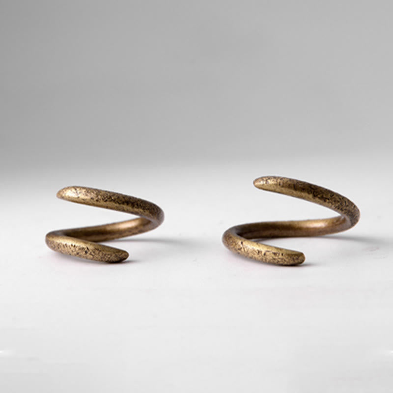 Buddha Stones Simple Design Copper Luck Adjustable Ring - image 5