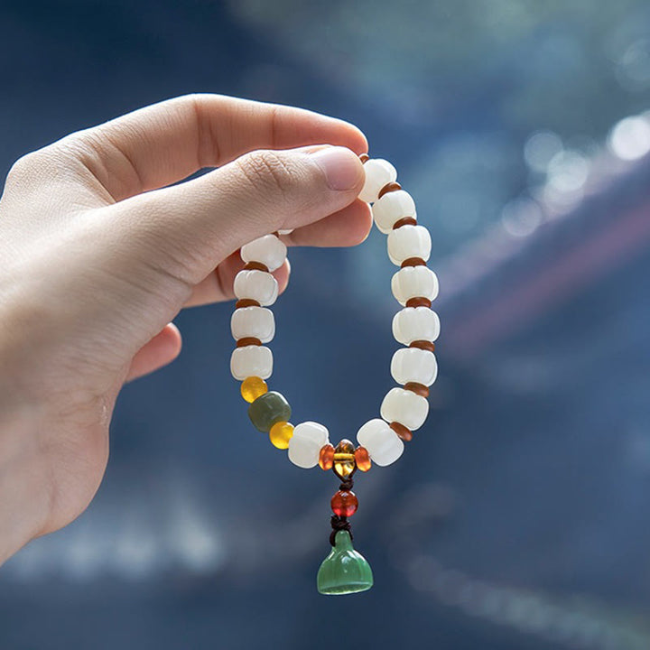 Buddha Stones Natural Bodhi Seed Red Agate Bodhi Calm Harmony Engraved Pumpkin Bead Lotus Bracelet - image 10