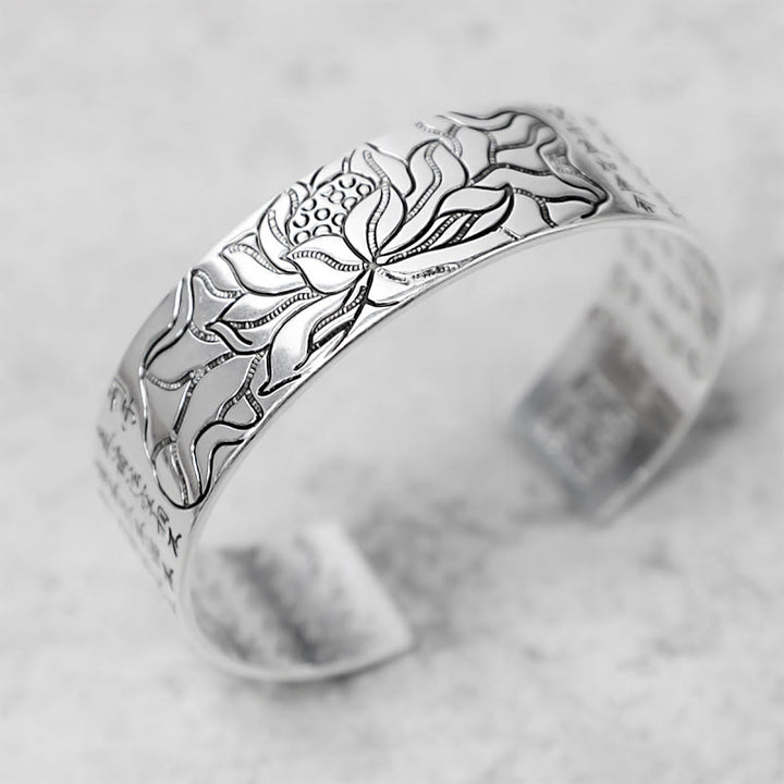 Buddha Stones Tibetan Lotus White Copper Luck Bracelet - image 1