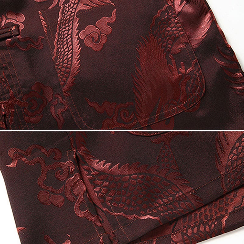 Buddha Stones Tang Suit Men Hanfu Chinese Dragon Traditional Clothes Kung Fu Shirt Uniform Long Sleeved Coat Tops and Pants Clothing Men's Set - image 10