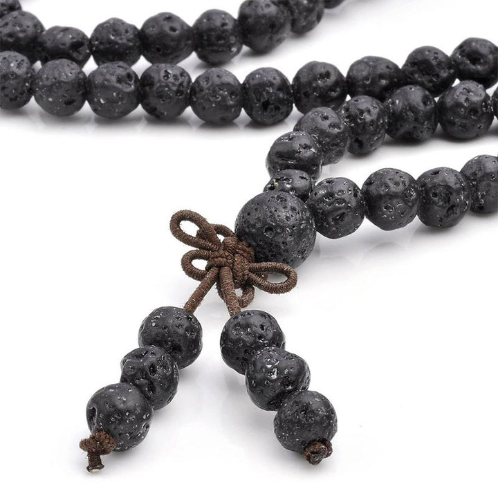 Buddha Stones Natural Lava Rock 108 Beads Protection Bracelet - image 4