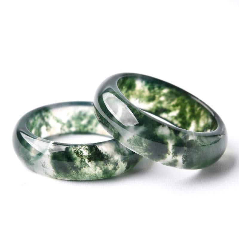 Buddha Stones Moss Agate Healing Balance Ring - image 12