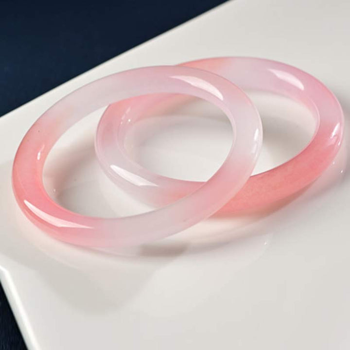 Buddha Stones Pink Crystal Love Warmth Bracelet Bangle - image 8