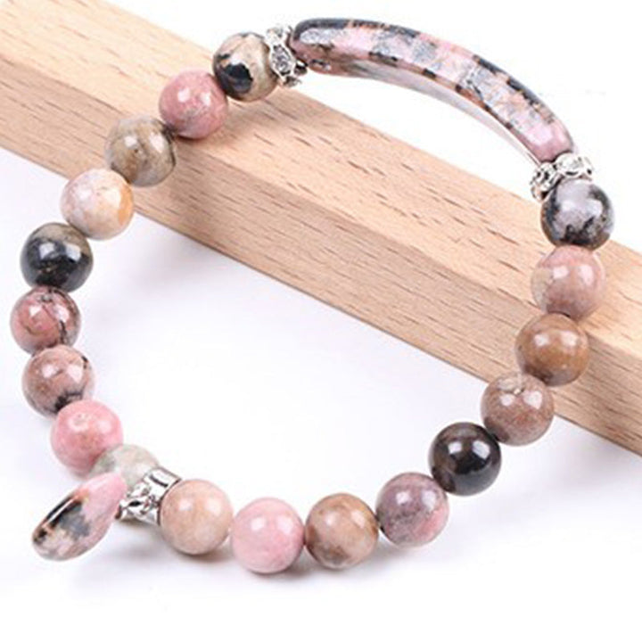 Buddha Stones Natural Quartz Love Heart Healing Beads Bracelet - Rhodonite - image 42