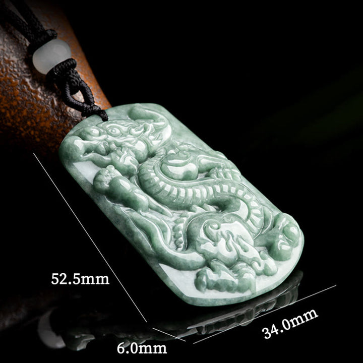 Buddha Stones Year of the Dragon Chinese Zodiac Dragon Jade Success Amulet Necklace Pendant - image 8