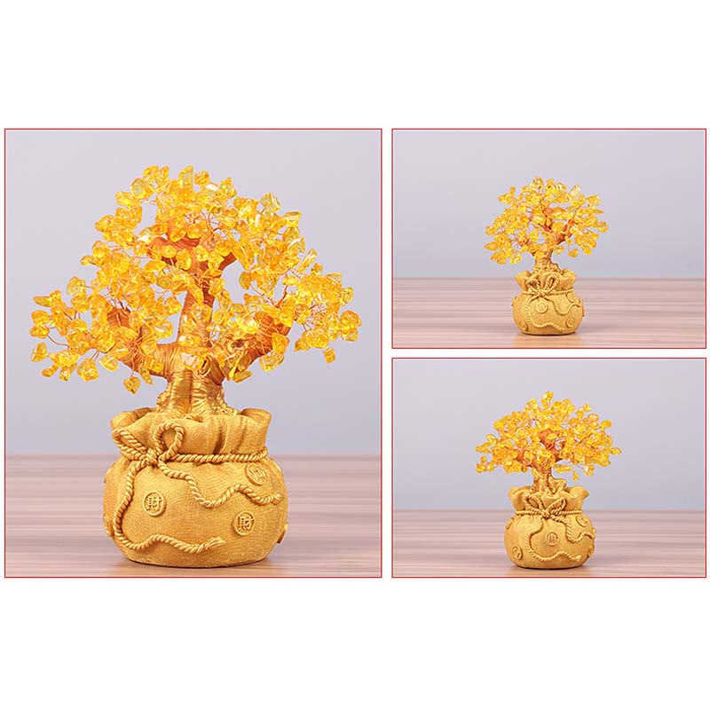 Buddha Stones Natural Citrine Money Tree Gemstone Ornament - Feng Shui for Prosperity - image 13