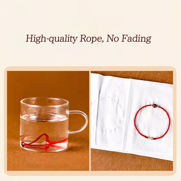 Buddha Stones 925 Sterling Silver Lucky Golden Bead Braided String Bracelet Anklet - image 21