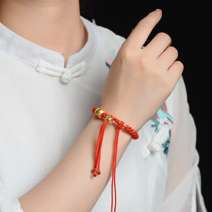 Buddha Stones Tibetan Handmade Luck Prayer Wheel Bead Charm Weave Colorful String Bracelet - image 4