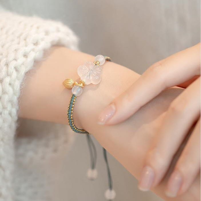 Buddha Stones Red Agate Jade Lotus Confidence Calm String Bracelet - image 20