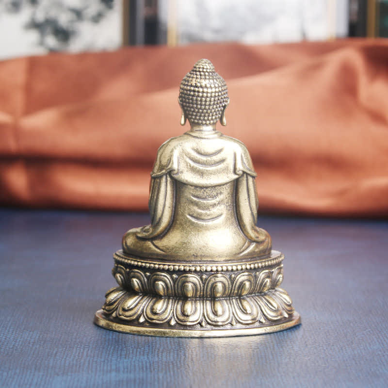 Buddha Stones Tathagata Buddha Serenity Copper Statue Decoration - image 3