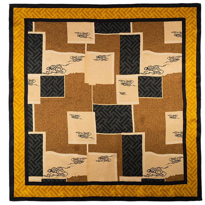 Buddha Stones Jungle Oil Painting Auspicious Clouds 100% Mulberry Silk Scarf Premium Grade 6A Double-sided Silk Neck Scarf - image 22