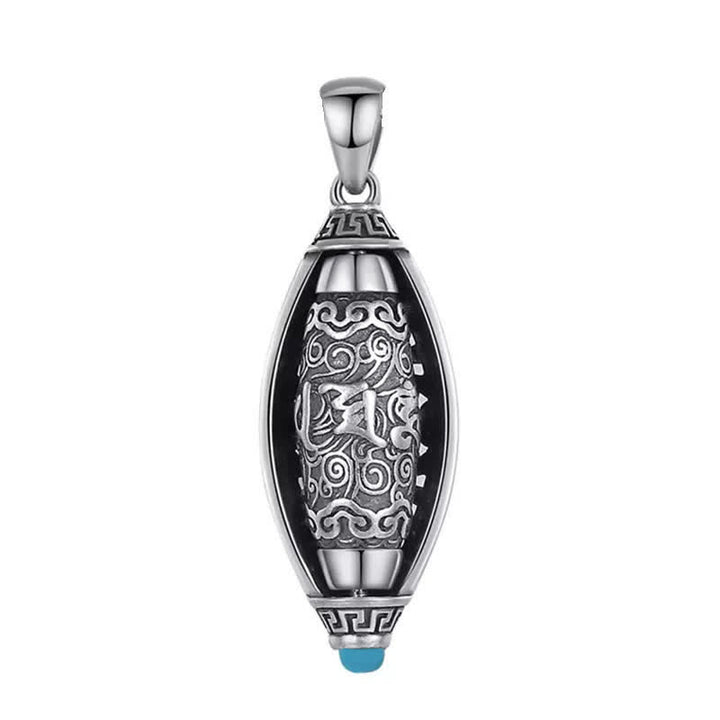 Buddha Stones Tibet Om Mani Padme Hum Protection Necklace Rotatable Pendant - image 8