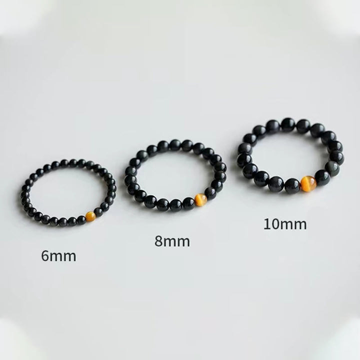 Buddha Stones Natural Rainbow Obsidian Tiger Eye Positive Love Bracelet - image 15
