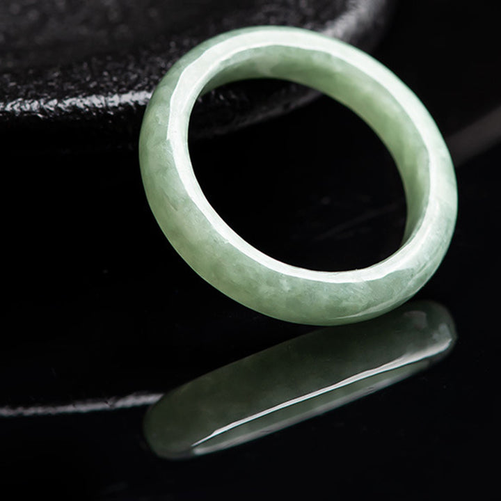 Buddha Stones Natural Jade Prosperity Abundance Ring - image 3